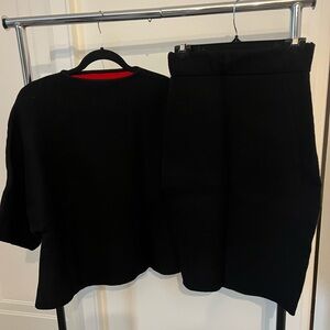 Chic Black Top and Skirt Set